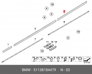 Молдинг двери 51 13 8 184 479 BMW