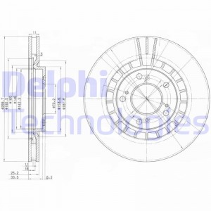 Тормозной диск BG3796 DELPHI