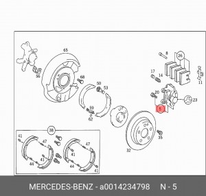 Барабан тормозной A 001 423 47 98 MERCEDES BENZ