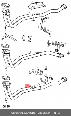 Выпускной трубопровод 90325834 GENERAL MOTORS