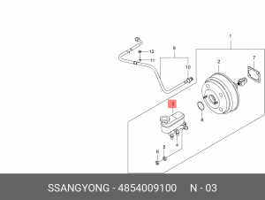 Главный тормозной цилиндр 4854009100 SSANG YONG