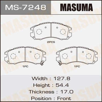 Колодки тормозные дисковые MS7248 MASUMA