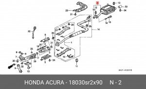Глушитель выхлопных газов конечный 18030SR2X90 HONDA