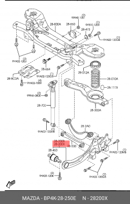 Сайлентблок BP4K-28-250E MAZDA