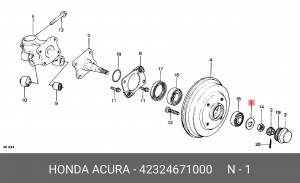 Комплект подшипника ступицы колеса 42324671000 HONDA