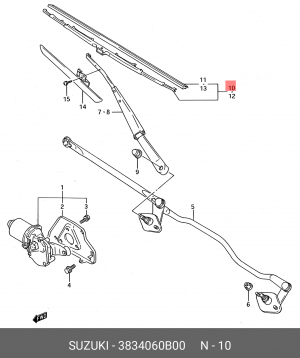 Щетка стеклоочистителя 3834060B00 SUZUKI