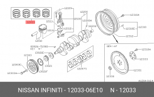 Кольца поршневые 12033-06E10 NISSAN