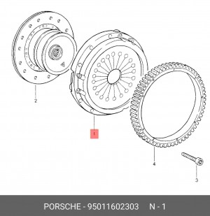 Нажимной диск сцепления 95011602303 PORSCHE