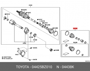 Пыльник ШРУСа (комплект) 04425-BZ010 DAIHATSU
