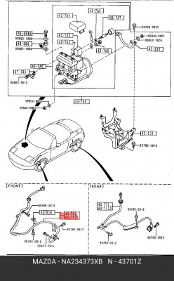 Датчик, частота вращения колеса NA23-43-73XB MAZDA