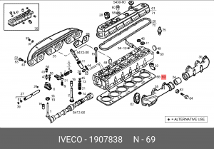 Прокладка, головка цилиндра 1907838 IVECO