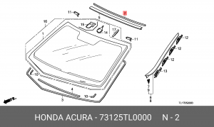 Уплотнитель стекла ветрового 73125TL0000 HONDA