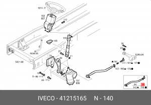 Продольная рулевая тяга 41215165 IVECO