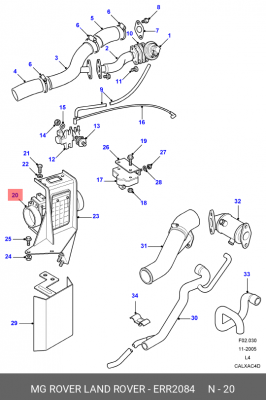 Датчик потока воздуха ERR2084 MG ROVER LAND ROVER