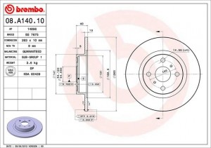 Тормозной диск 08.A140.10 BREMBO