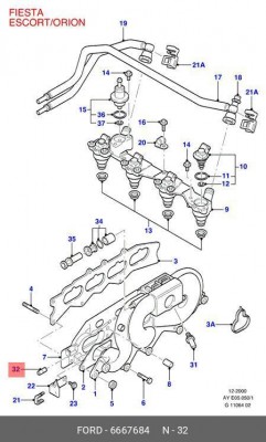 Регулятор давления подачи топлива 6 667 684 FORD