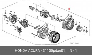 Генератор 31100PDAE01 HONDA
