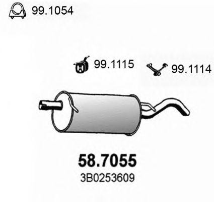 Глушитель выхлопных газов конечный 587055 ASSO
