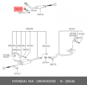Пружина, выпускной трубопровод 2869543000 HYUNDAI KIA