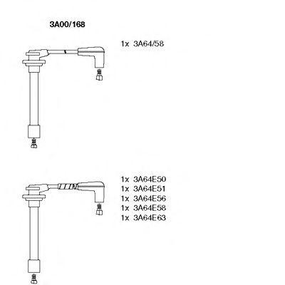 Ккомплект проводов зажигания 3A00168 BREMI