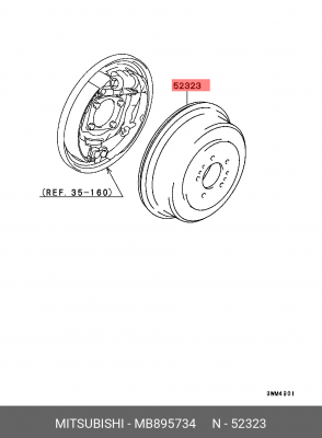 Тормозной барабан MB895734 MITSUBISHI