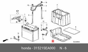 Поддон аккумуляторной батареи 31521SEA000 HONDA