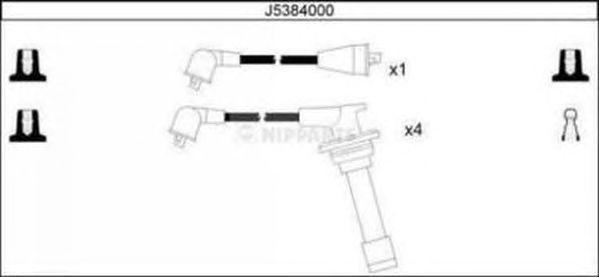 Ккомплект проводов зажигания J5384000 H B JAKOPARTS NIPPARTS
