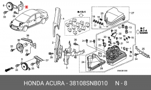 Кронштейн крепления сигнала звукового 38108SNB010 HONDA