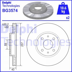 Тормозной диск BG3574 DELPHI