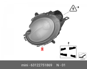 Основная фара 63 12 2 751 869 BMW