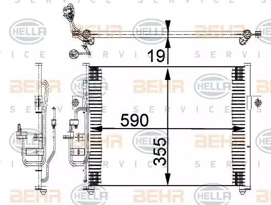 Конденсатор, кондиционер 8FC 351 318-021 HELLA