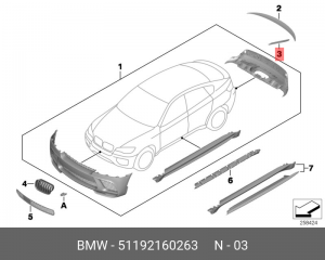 Молдинг стекла 51 19 2 160 263 BMW