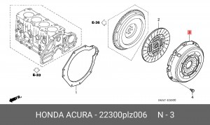 Нажимной диск сцепления 22300PLZ006 HONDA
