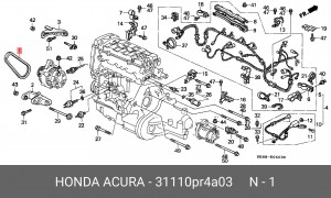 Поликлиновой ремень 31110-PR4-A03 HONDA