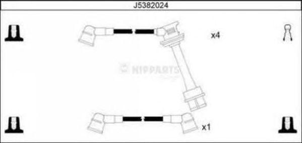 Ккомплект проводов зажигания J5382024 H B JAKOPARTS NIPPARTS