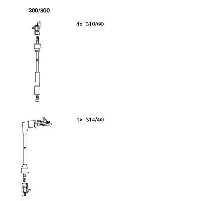Ккомплект проводов зажигания 300800 BREMI