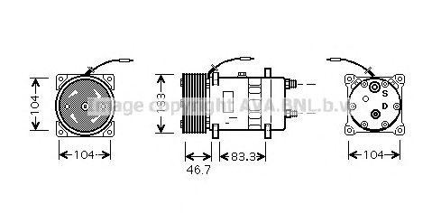 Компрессор, кондиционер UVK129 AVA