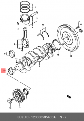 Деталь 12300-85854-0DA SUZUKI