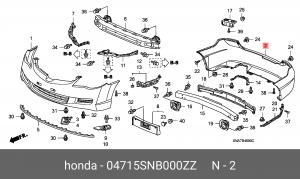 Бампер задний 04715SNB000ZZ HONDA