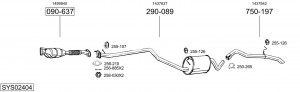 Глушитель выхлопных газов конечный 228233 BOSAL