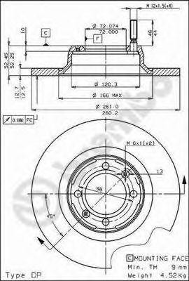 Тормозной диск 08.4070.10 BREMBO