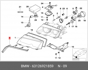 Накладка фары 63 12 6 921 859 BMW