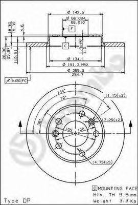Тормозной диск 08.5651.20 BREMBO