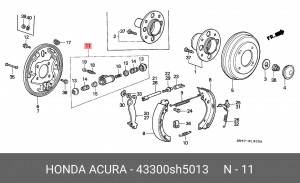Колесный тормозной цилиндр 43300SH5013 HONDA