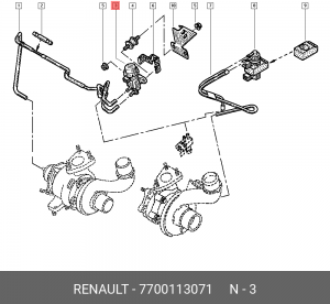 Клапан регулировки давления наддува турбокомпрессора 7700113071 RENAULT