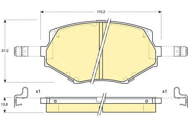 Комплект тормозных колодок, диско 6131039 GIRLING