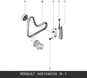 Поликлиновой ремень 6001546105 RENAULT