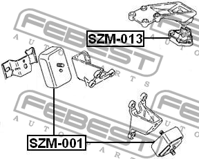 Подушка двигателя SZM-013 FEBEST