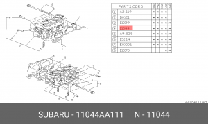 Прокладка, головка цилиндра 11044AA111 SUBARU