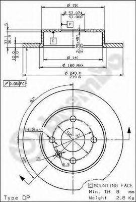 Тормозной диск 08.7626.10 BREMBO